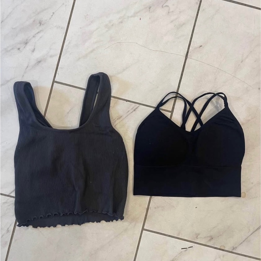 Black and Gray Workout Tops